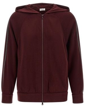 Brunello Cucinelli Solid Hood Sweatshirt - Purple