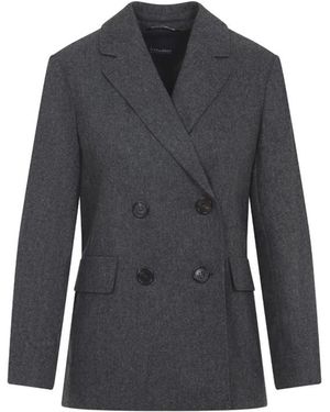 Max Mara Lena Flanell Blazer - Gray