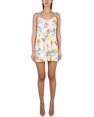 Moschino Floral V Neck Jumpsuit - White