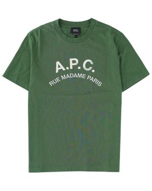 A.P.C. Crew Neck Logo T-Shirt - Green