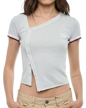 DSquared² Logo V Neck Top - White