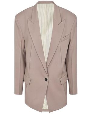 The Attico Single Breasted Blazer - Natural