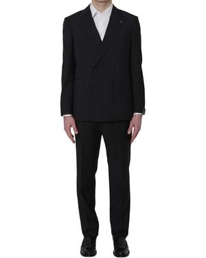 Tagliatore Double Breasted Suit - Black