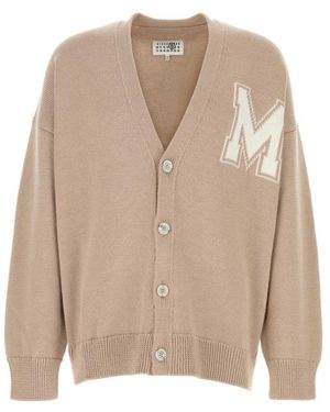MM6 by Maison Margiela V Neck Cardigans - Natural