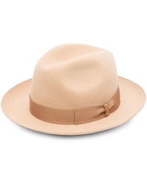 Borsalino Solid Fedora Hat - Natural