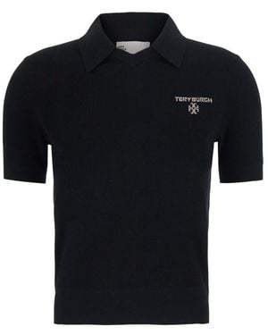 Tory Burch Shirt Collar Sweater - Black
