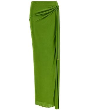 Elisabetta Franchi Shiny Viscose Skirt - Green