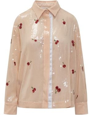 Des Phemmes Regular Embellished Shirt - Natural