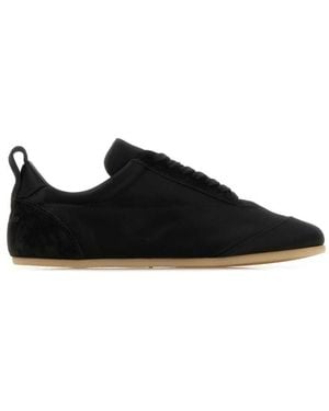 Jil Sander Satin And Suede Sneakers - Black