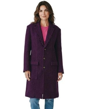 DSquared² Solid Notched Lapel Trench Coat - Purple