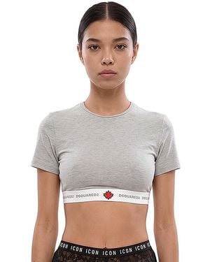 DSquared² Logo Crew Neck Top - Gray