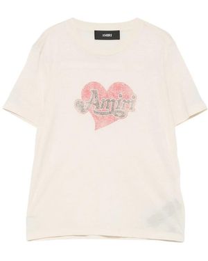 Amiri Logo Crew Neck T-Shirt - Pink