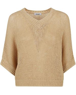 Base London Linen And Cotton Blend Poncho - Natural