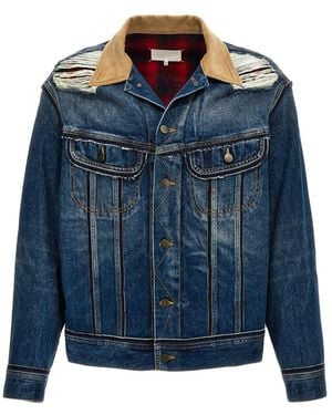 Maison Margiela Checks Shirt Collar Jacket - Blue