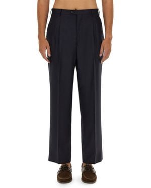 Etro Dark Pleated Trousers - Blue