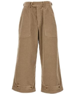 Cellar Door Corduroy Wide-Leg Pants - Natural
