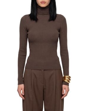 Max Mara Knitted Turtle Neck Sweater - Brown