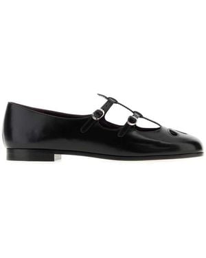 Tory Burch Leather Ballet Flats - Black