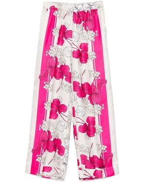 P.A.R.O.S.H. Relaxed Floral Print Serenella Pants - Pink