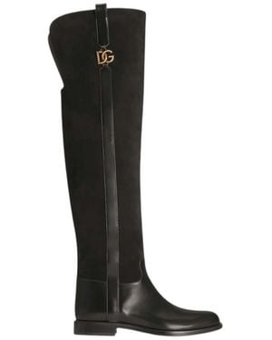 Dolce & Gabbana Leather Boots - Black