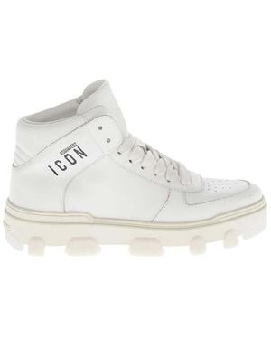 DSquared² High-Top Leather Sneakers - White