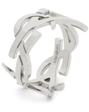 Saint Laurent Cassandre Signature Ring - White