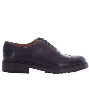 Doucal's Embroidered Lace Ups Shoes - Blue