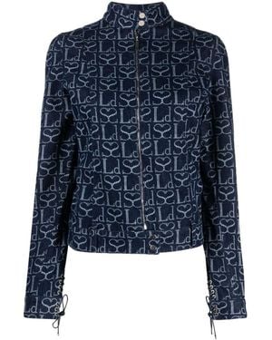 Ludovic de Saint Sernin Jacket With Logo - Blue