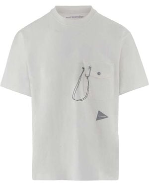 and wander Crew Neck T-Shirt - White