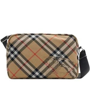 Burberry Check Small Crossbody Bag - Grey