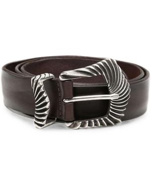 Orciani Engraved Buckle Belt - Black