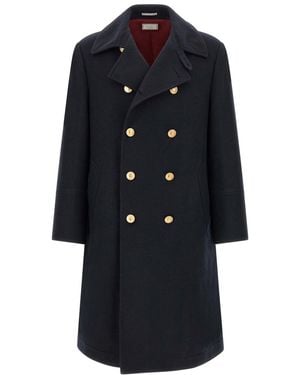 Brunello Cucinelli Double Breasted Coat - Blue