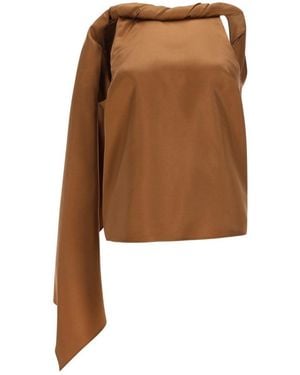 Loulou de Saison Solid Boat Neck Top - Brown