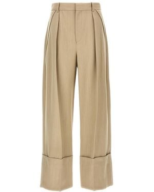Victoria Beckham Wide-Leg Pants - Natural