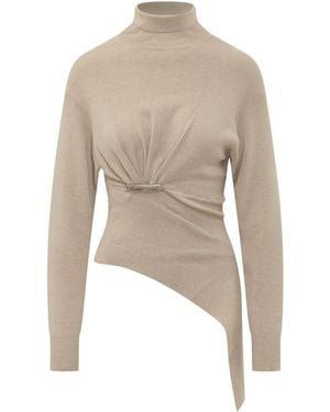 Lanvin Solid Turtle Neck Sweater - White