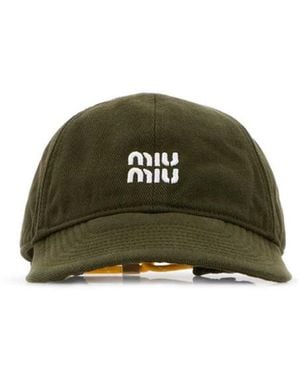 Miu Miu Logo Baseball Hat - Green