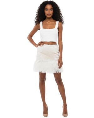Balmain Textured Mini Skirt - White