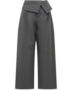 JW Anderson Wide Leg Flat Front Trousers - Grey