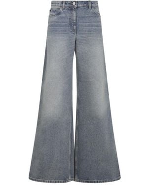 Courreges Baggy Hammer Mid Cotton Jeans - Gray