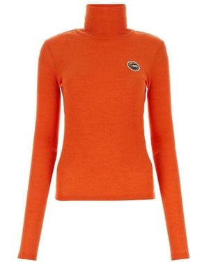 Chloé Wool-Silk Turtleneck Sweater - Orange