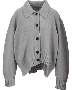 The Attico Light Wool Cardigan - Grey