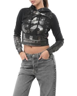 DIESEL Graphic Hood Sweatshirt - Black