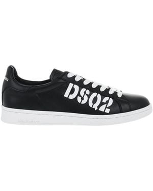 DSquared² Low-Top Leather Sneakers - Black