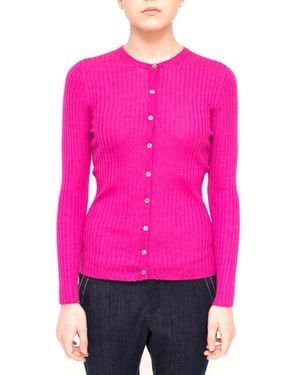 LA ROSE Light Cashmere Cardigan - Pink