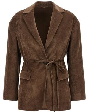 Brunello Cucinelli Notched Lapel Blazer - Brown