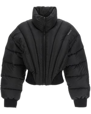 Mugler Cropped Puffer Jacket - Black