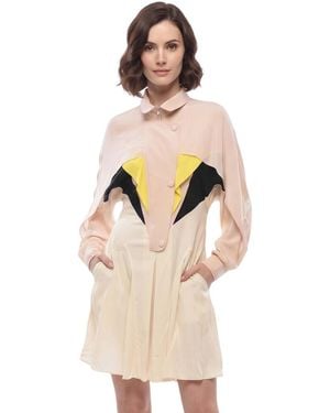 Stella McCartney Color Block Mini Dress - Natural