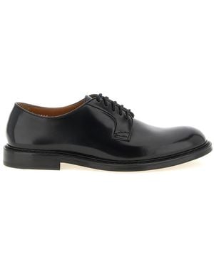 Doucal's Solid Lace Up Shoes - Black