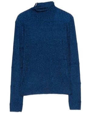Emporio Armani Turtleneck Ribbed Sweater - Blue