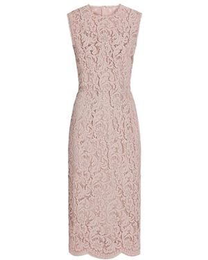 Dolce & Gabbana Lace Round Neck Maxi Dress - Pink